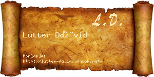 Lutter Dávid névjegykártya